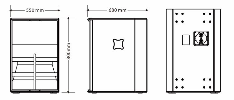 高声压演出音箱尺寸图